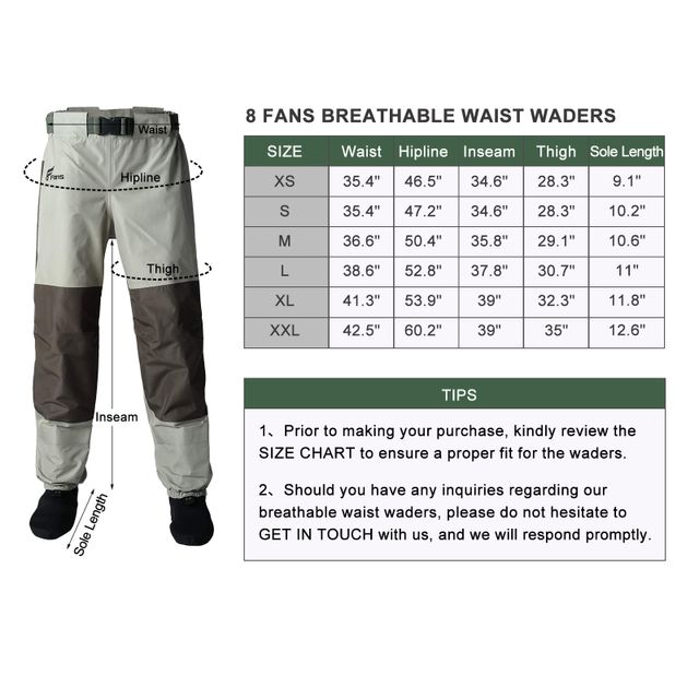 Waders Size Fit Guide
