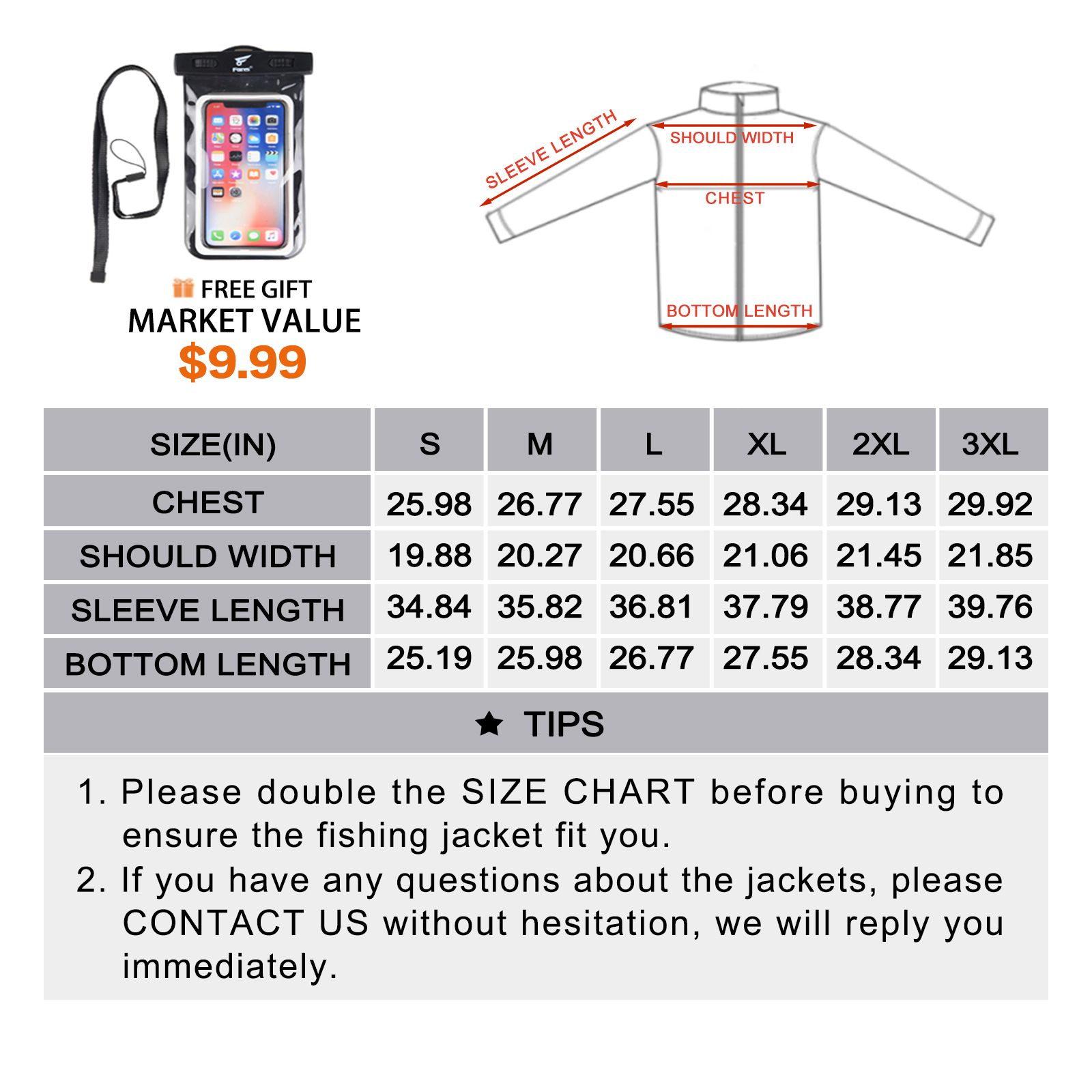 8Fans Breathable 2 Layers Fishing Jackets
