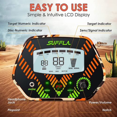 SUFFLA Hobby Metal Detector High Accuracy & Waterproof for Adults Juniors Elders SMD02B