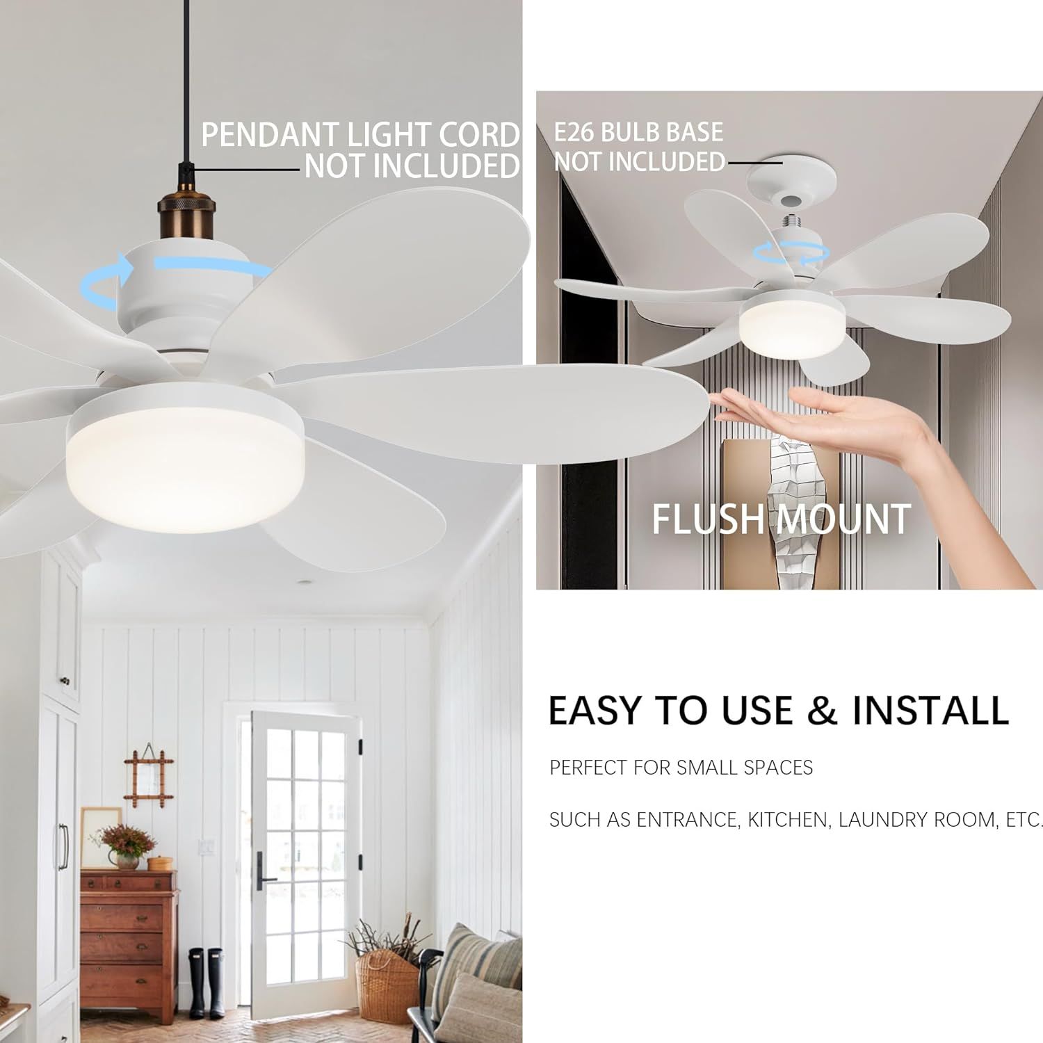 20 inch size of 3 speed light bulb socket ceiling fan easy to use and install
