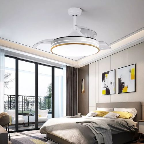 Innovative Retractable Ceiling Fan with Clear Acrylic Blades