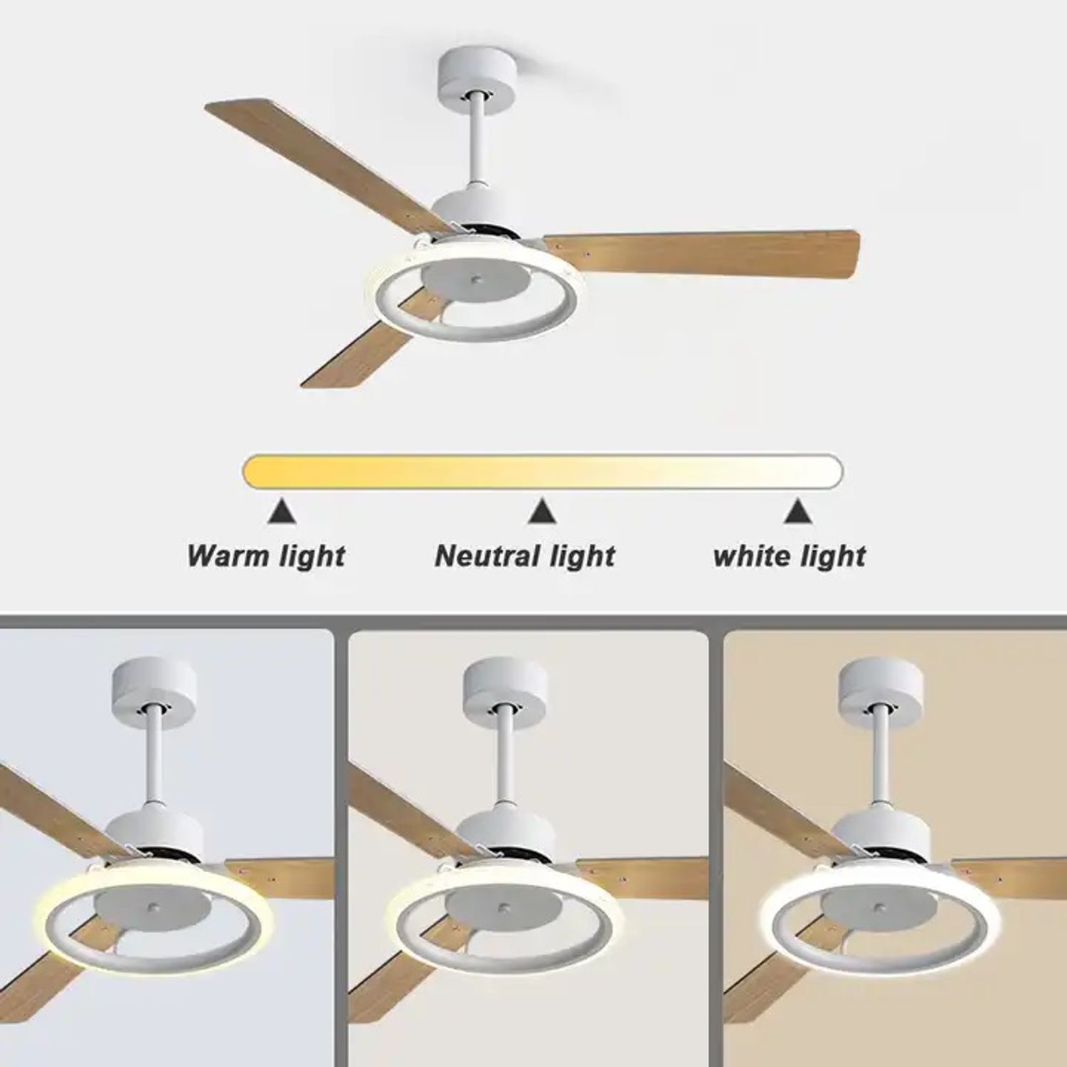 3 dimmable light of KBS 52" Modern Indoor Ceiling Fans