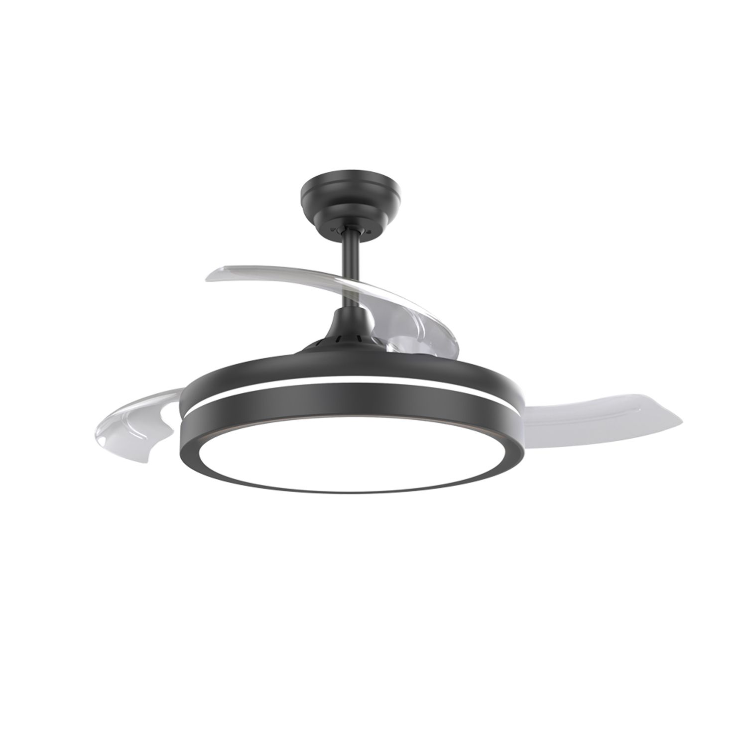 Outdoor Decorative Retractable Ceiling Fan With Light and Remote Control