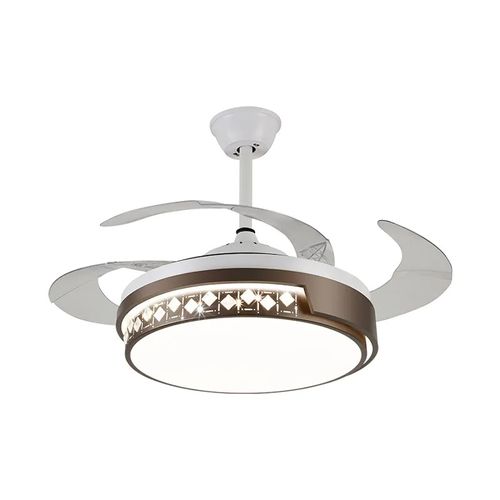 Bronze Retractable Ceiling Fan Dual Mount with Dimmable LED Light Kit