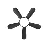 KBS 16 inch black Socket Ceiling Fan with Dimmable Light bottom view