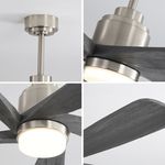 Details of KBS 5 Blade Gray Solid Wood Ceiling Fan with Light