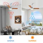 reversible function of KBS White and plywood blade contemporary 5 speed ceiling fan