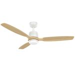 KBS 52-Inch High-Speed White and Wood Colour Ceiling Fan with Remote Control and Light