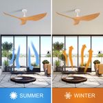 Low Profile Solid Wood Ceiling Fan Reversible function in summer and winter