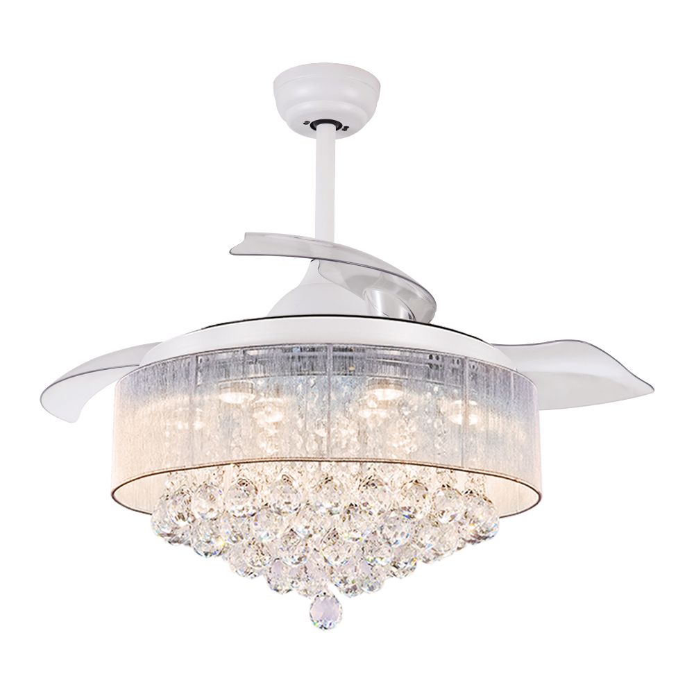 Decorative Chandelier Crystal Retractable Ceiling Fan