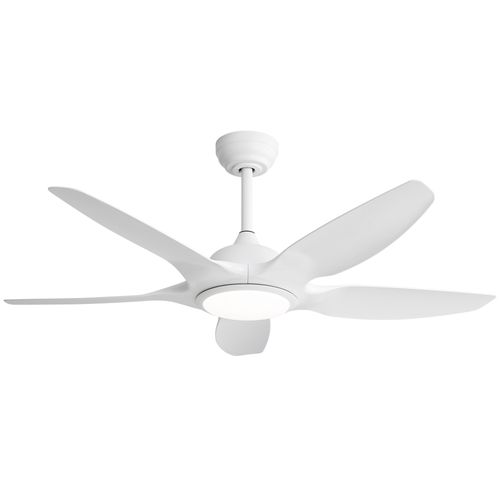 48" Modern Ceiling Fan White Blades Ceiling Fan With LED Light And Remote Control