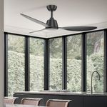 KBS Modern Brushed Nickel Black Ceiling Fans No Light