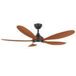 KBS black and dark wooden modern ceiling fan with dimmable light and smartphone control