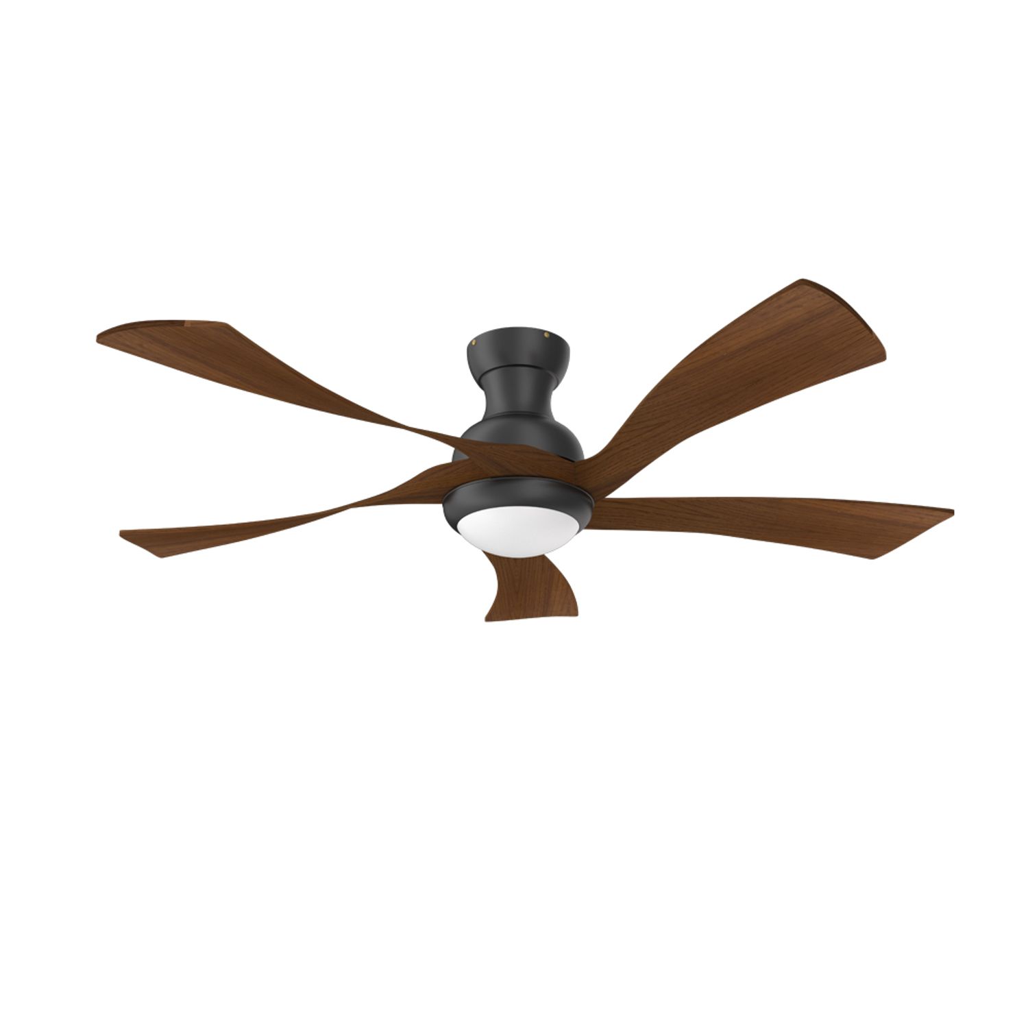KBS 5-Blade Unique Dark Wooden Ceiling Fan with Lights & Remote