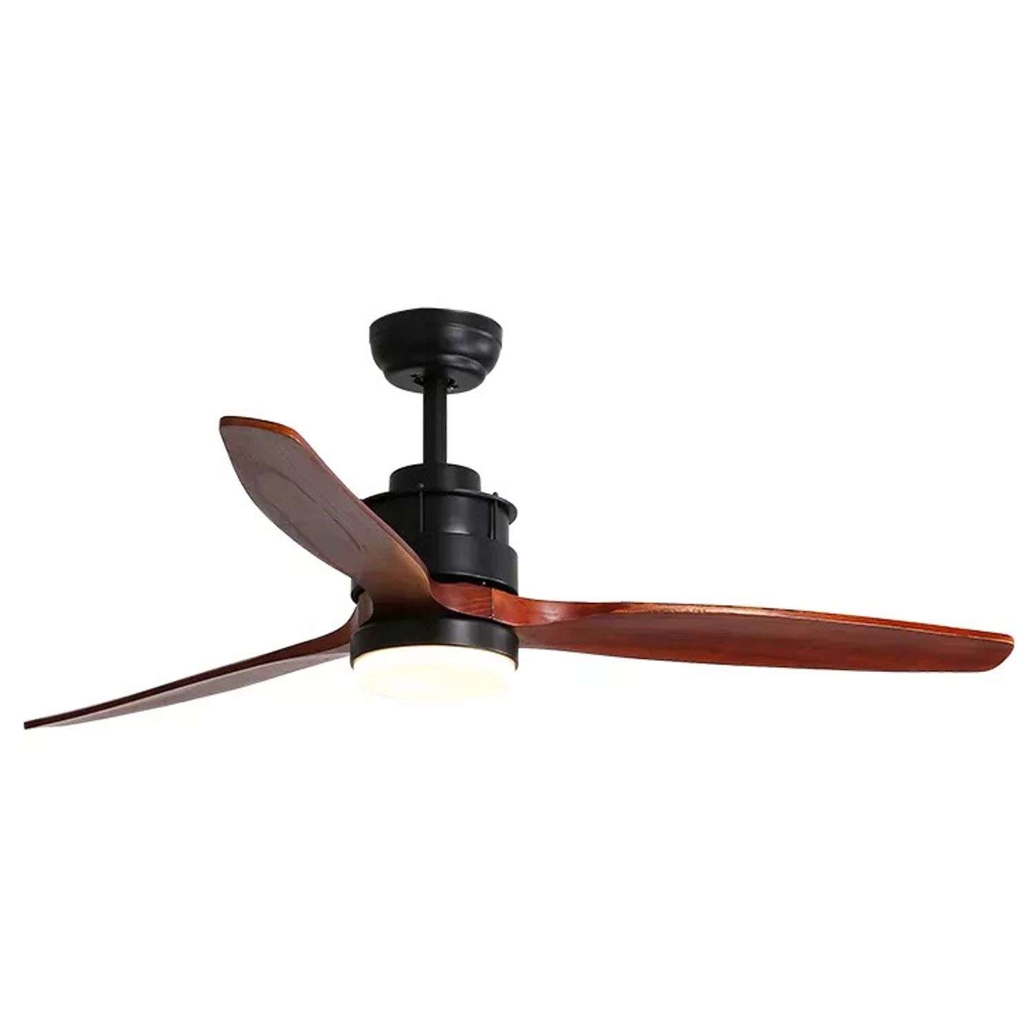 KBS High-Speed Wood and Black Ceiling Fan with Lights and Remote Control