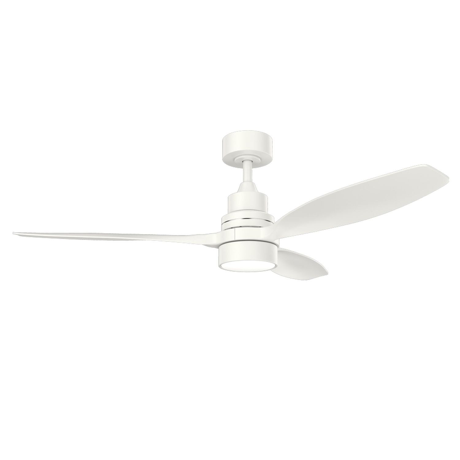KBS White 3 Blade Modern Wood Ceiling Fan with Light and Remote