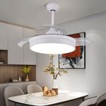 42'' Dual Mount Retractable Ceiling Fan with Dimmable LED Light Kit and Intelligent Control