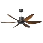 black and brown modern dc ceiling fans with 6 blades
