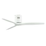 White Brushed Nickel ceiling fan with wood blade