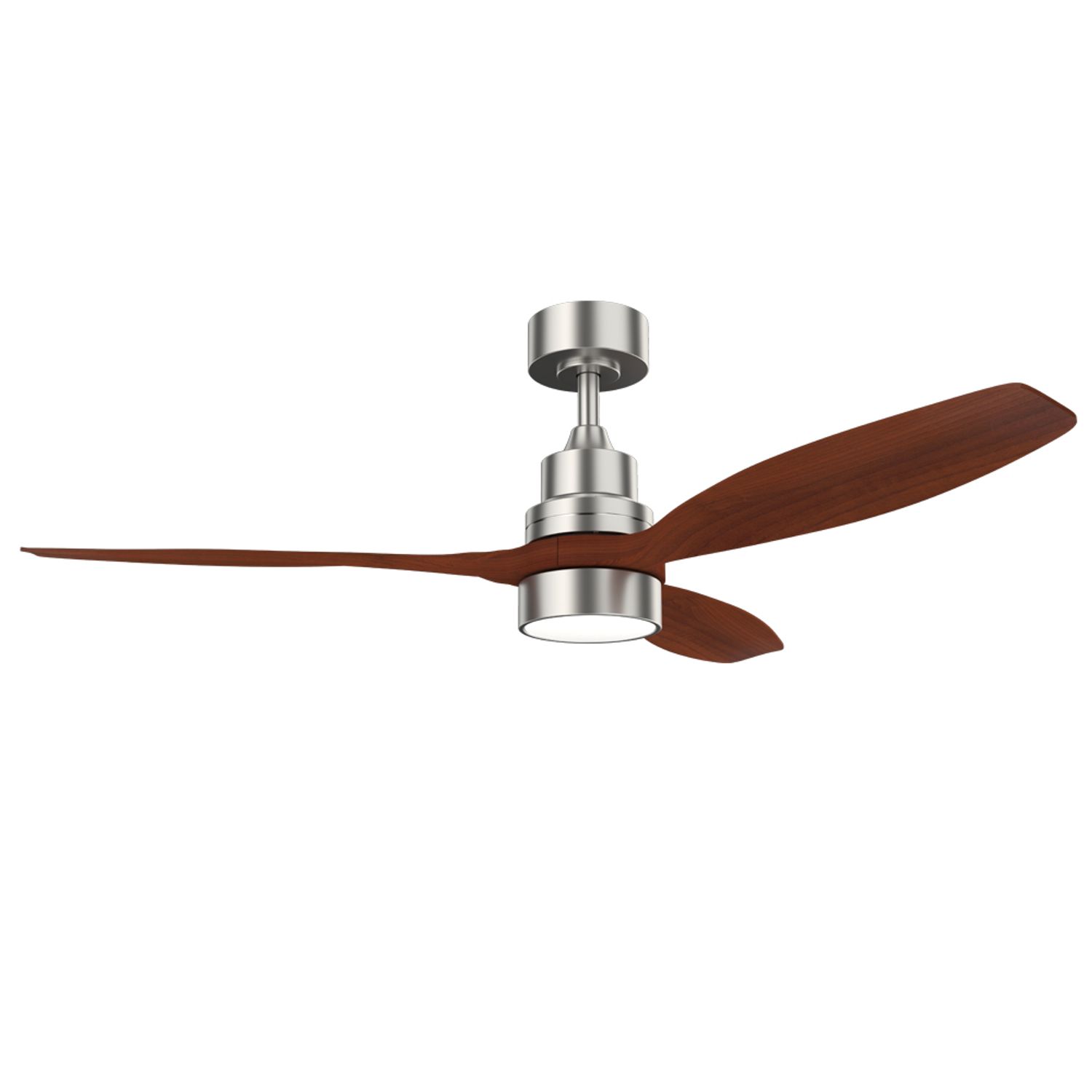 KBS silver and wood modern ceiling fan with light and remote