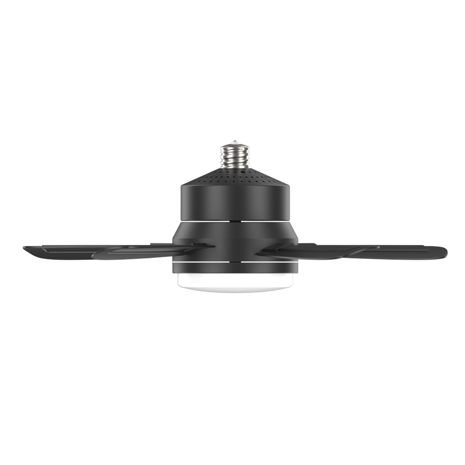 KBS 16 inch black Socket Ceiling Fan with Dimmable Light side view