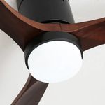 light of 52" Flush Mount Dark Wood Ceiling Fan