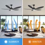 KBS reversible Black smartphone controlled ceiling fan with light