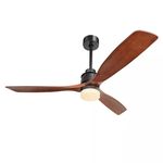 KBS 3-Blade Wood Indoor Ceiling Fan with Light & Remote
