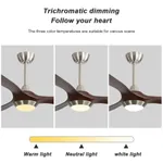 Trichromatic dimming light of reverse airflow ceiling fan