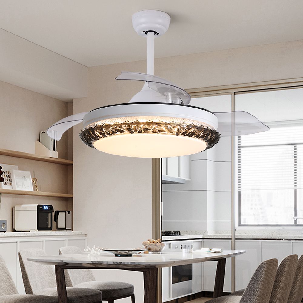Decorative Retractable Ceiling Fan With Light