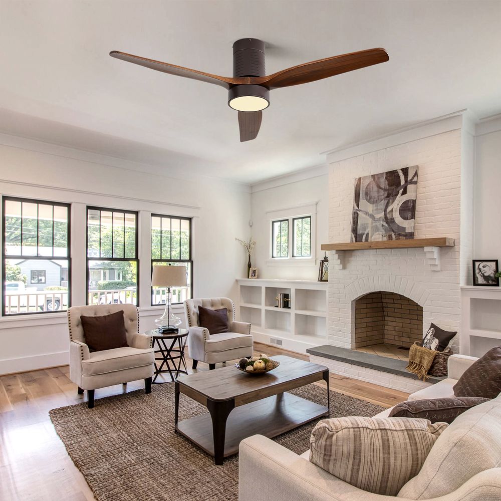 52'' Wood Ceiling Fan with Reverse on Remote - KBS-52245