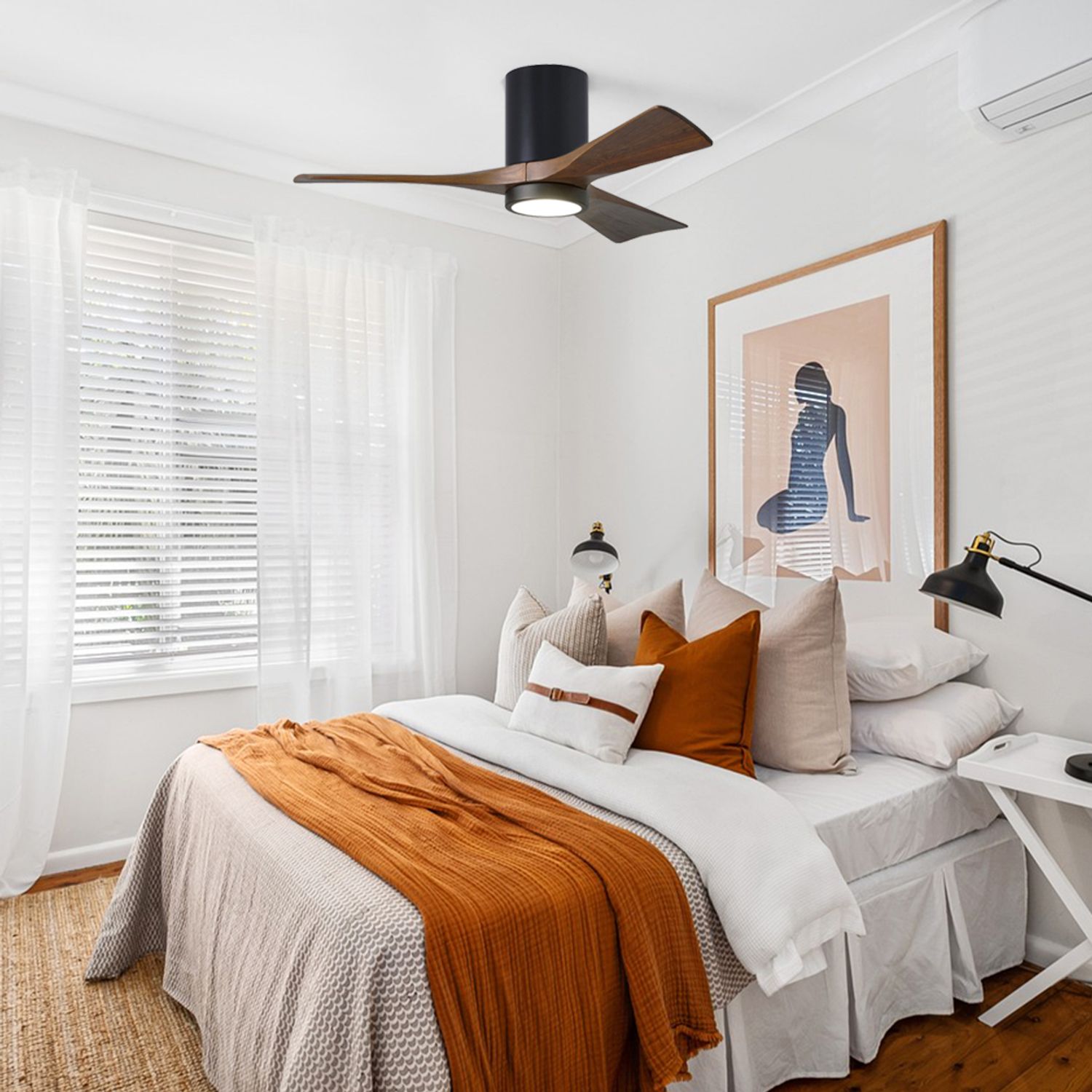 52 indoor ceiling fan in a bedroom