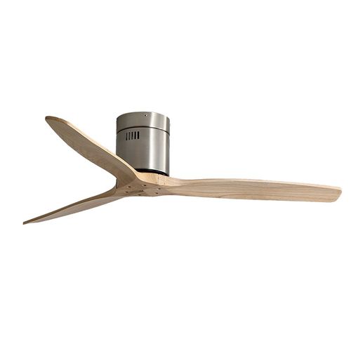 52 Inch Brushed Nickel & Wood Ceiling Fan with Forward/Reverse Control