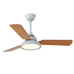 KBS White and plywood blade contemporary 5 speed fan with remote and light