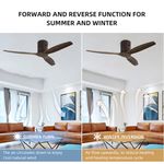 Forward and Reverse Control Function of KBS Brushed Nickel & Wood Ceiling Fan