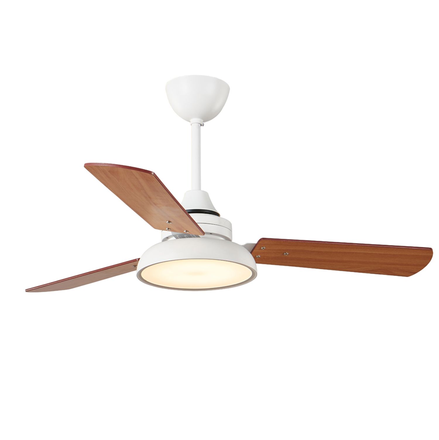 KBS 42" White and plywood blade contemporary 5 speed fan with remote and light