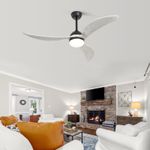 3 Blade Wood Ceiling Fan with Light in living room