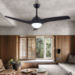 KBS 52" ABS Blade Dual Direction Ceiling Fan with Light and Remote in a living room