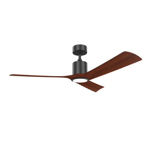 52 Inch 3 Solid Wood Blades DC AC Motor Ceiling Fan With Light And Remote Control