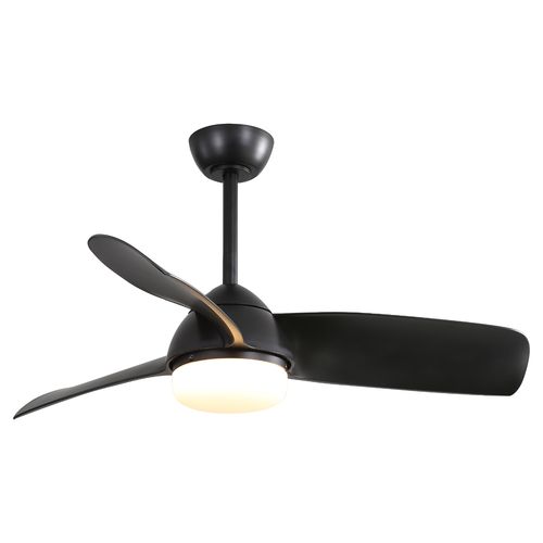 42 Inch Black Modern Ceiling Fan with Light and Smart Control