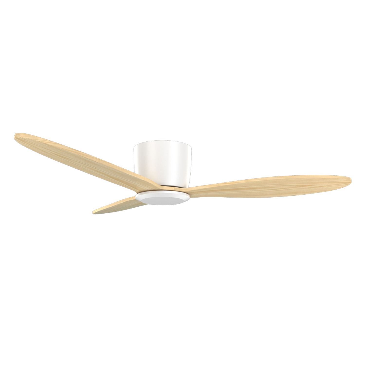 KBS white natural wood ceiling fan without light