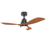 KBS 42" Brushed Nickel Natural Wood Ceiling Fan with Light