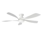KBS All White Unique 5-Blade Wooden Ceiling Fan with Lights & Remote