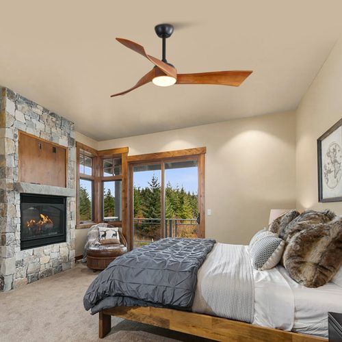 Solid Wood Ceiling Fan With Light