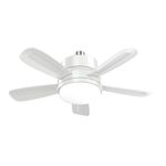 KBS White Small Socket Ceiling Fan with Reversible Blades and Dimmable Light