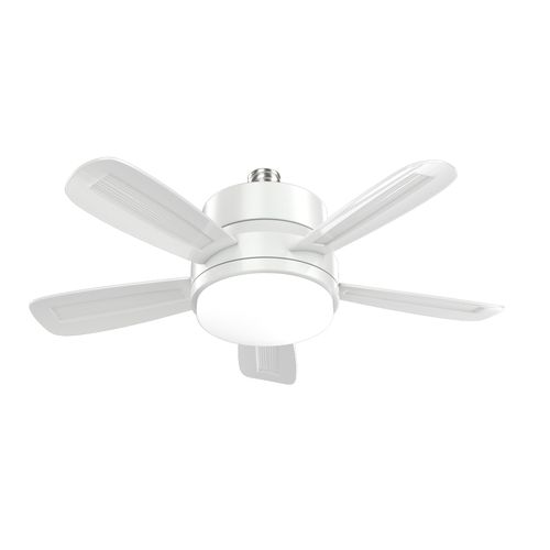 Small Socket Ceiling Fan with Reversible Blades and Dimmable Light
