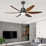 6 blade modern dc ceiling fan with light in a living room 