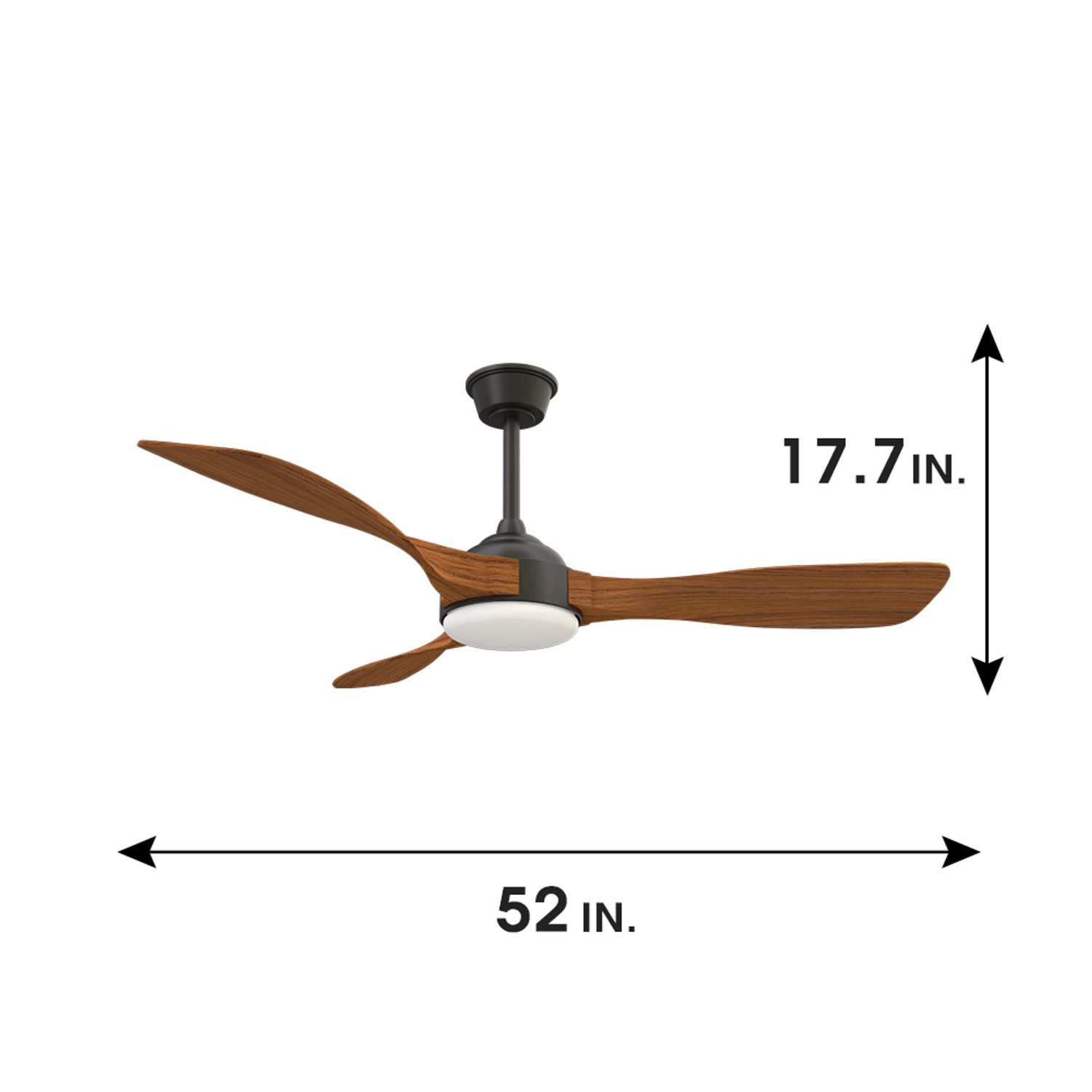 KBS real wood indoor tropical ceiling fans with lights 52 inch size