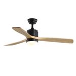 wood propeller quiet ceiling fans with lights and remote control