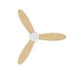 3 blade reversible natural wood ceiling fan without light